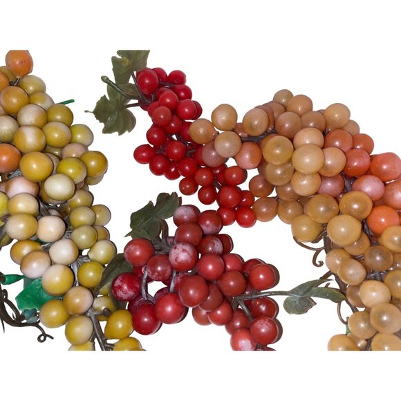 Vintage Faux Rubber Plastic MCM Grape Clusters For Home Table Decor - Picture 3 of 6